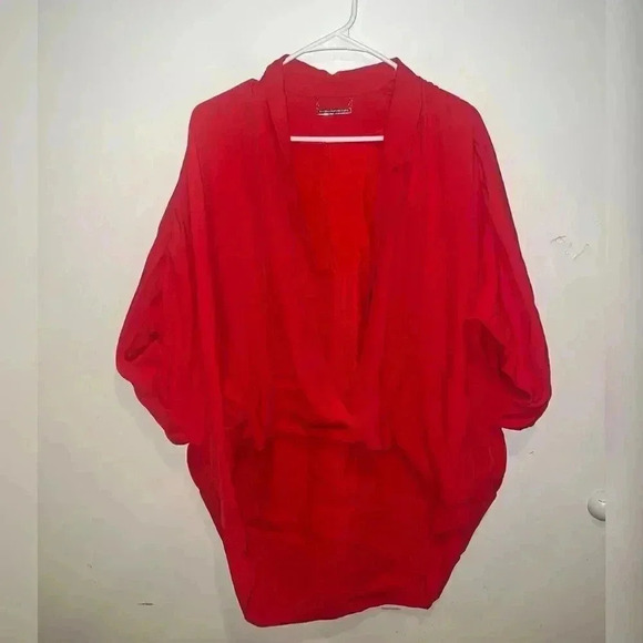 Diane Von Furstenberg Dale High Low Cape Batwing Silk Blazer - Picture 1 of 4